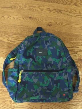 STATE Blue & Green Camo Kids Backpack
